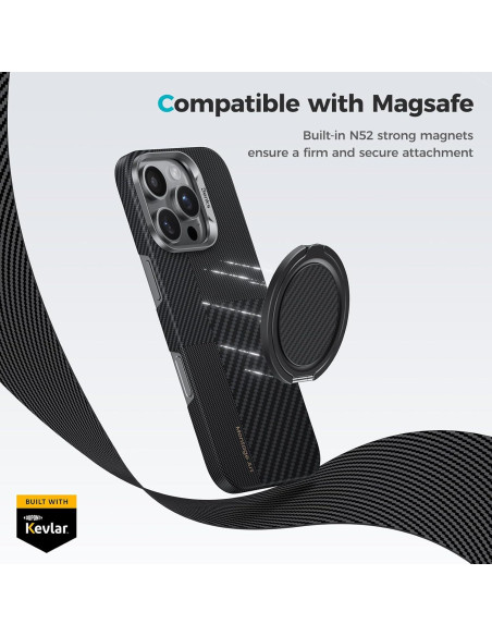 Soporte Magnético BENKS ArmorPop para iPhone MagSafe 600D Negro