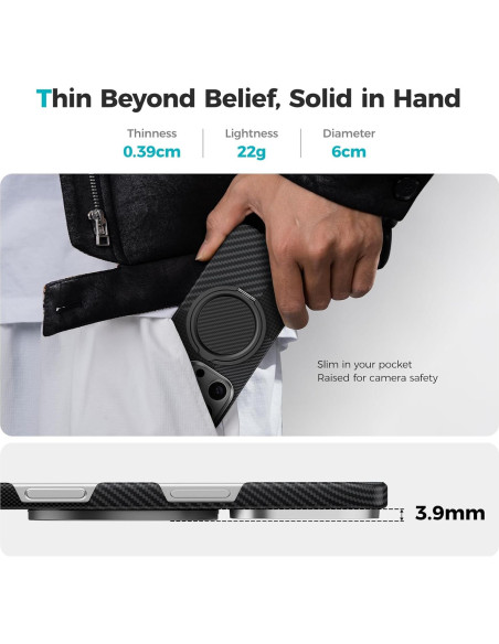 Soporte Magnético BENKS ArmorPop para iPhone MagSafe 600D Negro