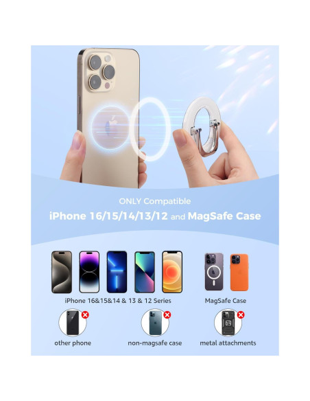 Agarre Magnético para Teléfono MagSafe SUPERONE 2025 Blanco