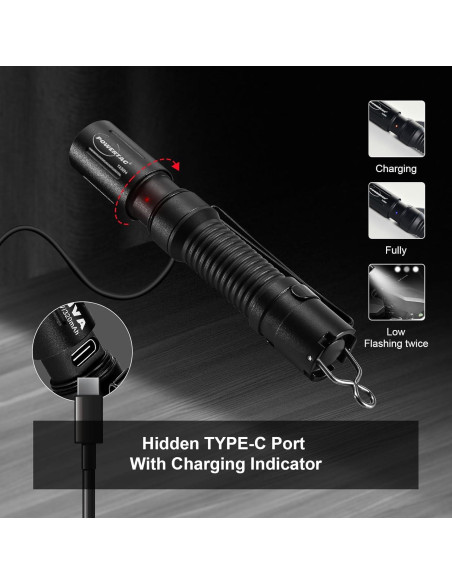 Linterna Compacta Powertac E3R Nova 820 Lúmenes Recargable