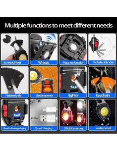 Linterna de Llavero COB EzoLife 1600 Lúmenes Recargable USB 2