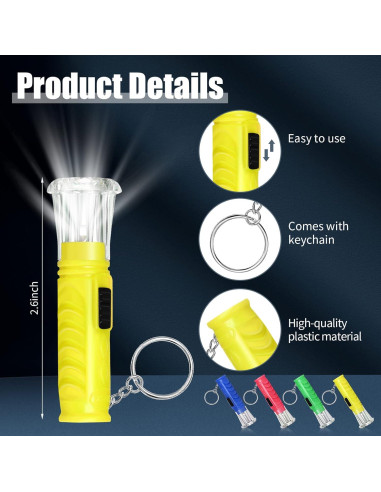 200 Mini Linternas de Llavero LED Geelin 6 Colores 6.6 cm