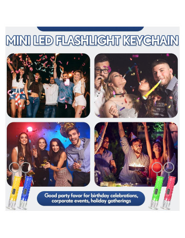 200 Mini Linternas de Llavero LED Geelin 6 Colores 6.6 cm