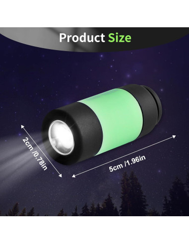 Linterna Mini UCEC LED Recargable USB 8 Paquetes Colores