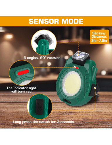 Linterna Recargable Mini EverBrite Verde con Sensor y 6 Modos