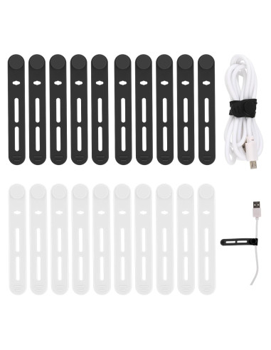 Bridas Reutilizables Molain 20Pcs Silicona Organizador de Cables