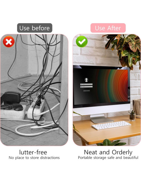 Bridas Reutilizables Molain 20Pcs Silicona Organizador de Cables