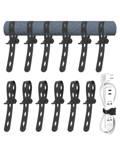 Correas de Cable Reutilizables Nearockle 12 Piezas Silicona 25.4x1.5cm