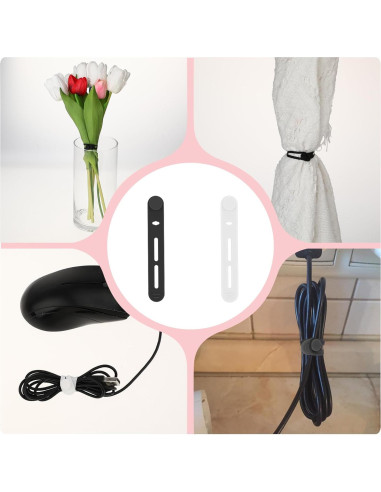 Bridas Reutilizables Molain 20Pcs Silicona Organizador de Cables