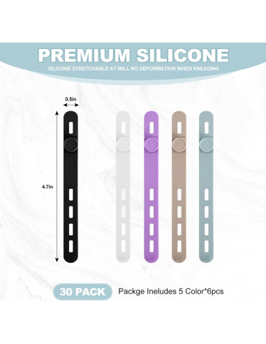 30 Sujetacables de Silicona Reutilizables qifuwanjingfeng 13cm