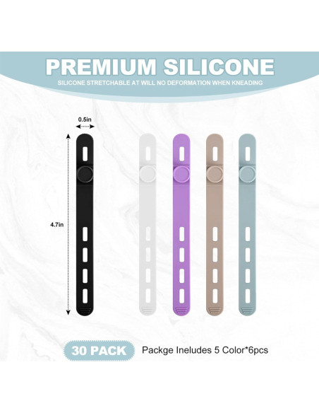 30 Sujetacables de Silicona Reutilizables qifuwanjingfeng 13cm