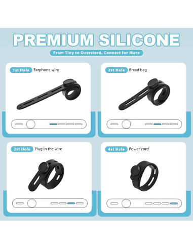 30 Sujetacables de Silicona Reutilizables qifuwanjingfeng 13cm