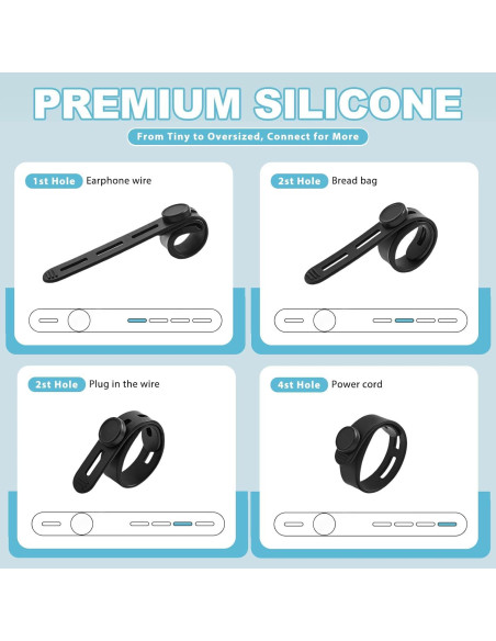 30 Sujetacables de Silicona Reutilizables qifuwanjingfeng 13cm