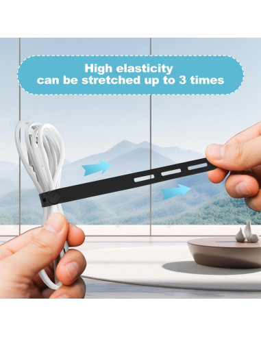 30 Sujetacables de Silicona Reutilizables qifuwanjingfeng 13cm