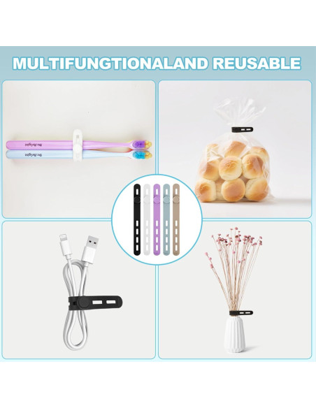 30 Sujetacables de Silicona Reutilizables qifuwanjingfeng 13cm