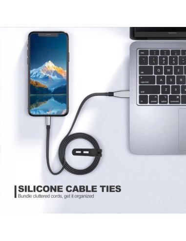 30 Sujetacables de Silicona Reutilizables qifuwanjingfeng 13cm