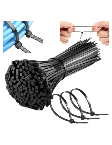 100 Hebillas de Cinta de Cable Universal Nylon LECDOA Negro