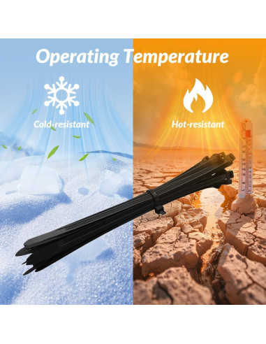 100 Hebillas de Cinta de Cable Universal Nylon LECDOA Negro