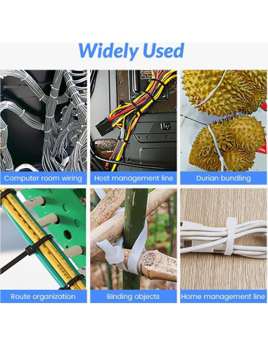 100 Hebillas de Cinta de Cable Universal Nylon LECDOA Negro