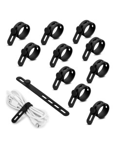10 Correas de Cable Reutilizables Xinjoduz 13x1.2 cm Negro