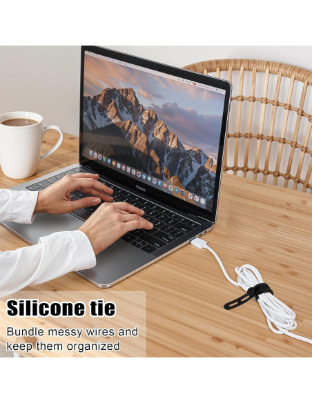 10 Correas de Cable Reutilizables Xinjoduz 13x1.2 cm Negro