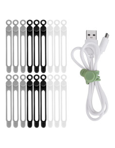 18PC Correas de Cable Reutilizables SRTXJUZD Silicona 10.6cm
