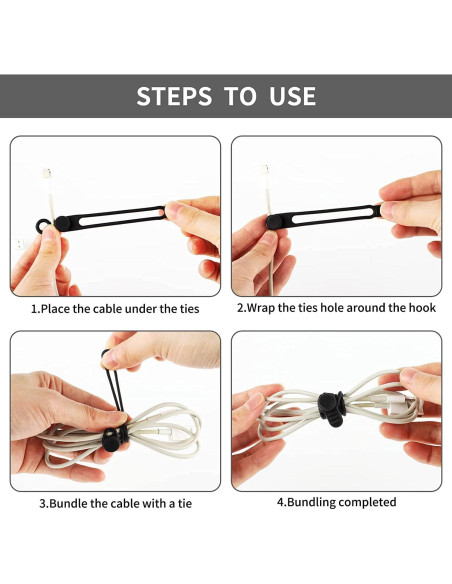 18PC Correas de Cable Reutilizables SRTXJUZD Silicona 10.6cm 18PC Correas de Cable Reutilizables SRTXJUZD Silicona 10.6cm