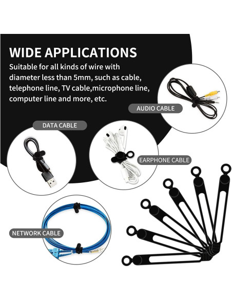 18PC Correas de Cable Reutilizables SRTXJUZD Silicona 10.6cm 18PC Correas de Cable Reutilizables SRTXJUZD Silicona 10.6cm