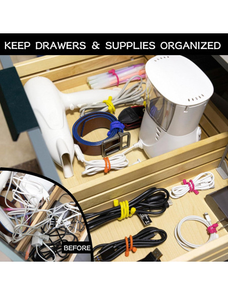 Correas de Silicona Dreamxiang para Organizar Cables 3-60 cm Correas de Silicona Dreamxiang para Organizar Cables 3-60 cm