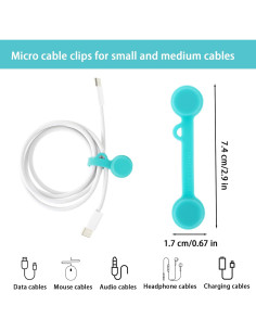 Bridas Magnéticas de Silicona JIYIN 8 Piezas Organizador de Cables 2