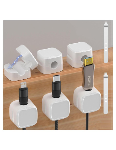 Organizador de Cables Magnético Damonent - Paquete de 8 Clips Organizador de Cables Magnético Damonent - Paquete de 8 Clips