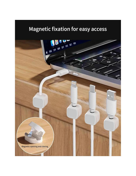 Organizador de Cables Magnético Damonent - Paquete de 8 Clips Organizador de Cables Magnético Damonent - Paquete de 8 Clips