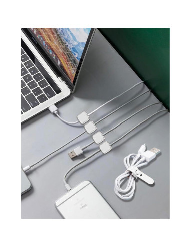 Organizador de Cables Magnético Damonent - Paquete de 8 Clips