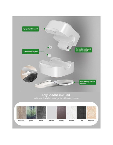 Organizador de Cables Magnético Damonent - Paquete de 8 Clips