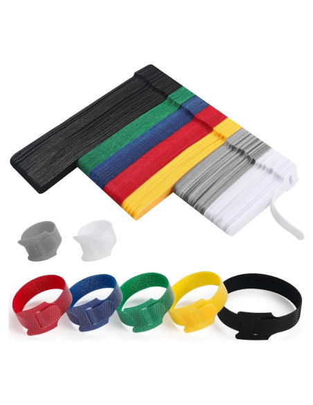 200 Sujetadores de Cable Reutilizables VZZNN Multicolor 4-6-8cm
