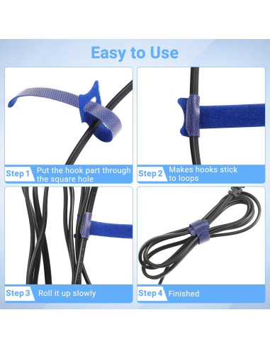 200 Sujetadores de Cable Reutilizables VZZNN Multicolor 4-6-8cm