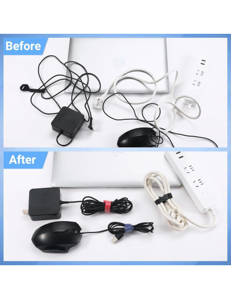 200 Sujetadores de Cable Reutilizables VZZNN Multicolor 4-6-8cm