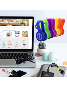 Clips Magnéticos para Cables SUNFICON 7 Piezas Silicona 2