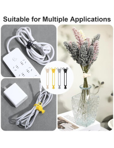 20 Sujetadores de Cable de Silicona ValueBargain 20x14x1.7cm 2