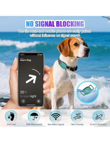 Soporte para Collar de Perro Tile Mate 2024/2022 - 4 Piezas Silicona Impermeable