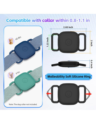 Soporte para Collar de Perro Tile Mate 2024/2022 - 4 Piezas Silicona Impermeable