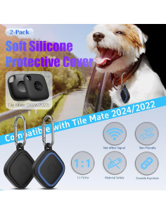 Funda de Silicona 2 Pack para Tile Mate 2024/2022 - Negro/Azul 2