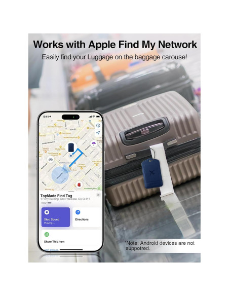 Etiqueta de Equipaje Inteligente TopMade con Find My, Azul