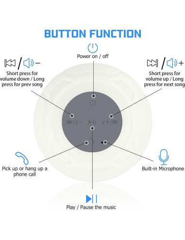 Altavoz Bluetooth Impermeable Annlend BTS200 para Ducha