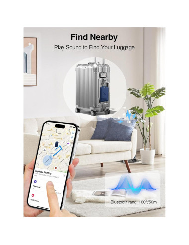 Etiqueta de Equipaje Inteligente TopMade con Find My, Azul