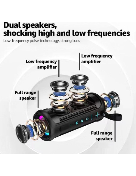 Altavoz Inalámbrico ZZA K5 24W Impermeable 360 para Playa