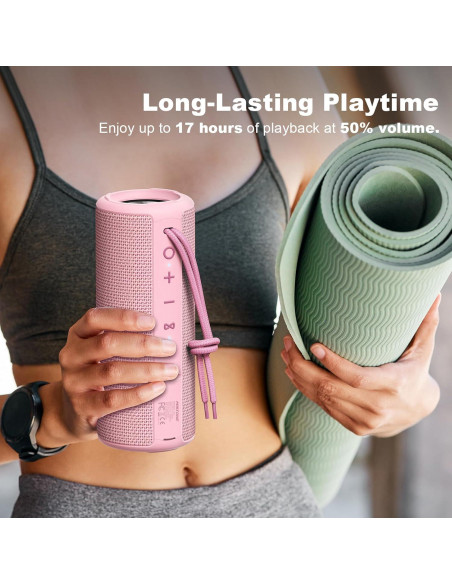 Altavoz Portátil Bluetooth MIATONE Q12 Rosa Impermeable 16W Altavoz Portátil Bluetooth MIATONE Q12 Rosa Impermeable 16W
