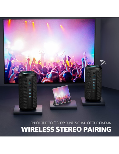 Altavoz Inalámbrico ZZA K5 24W Impermeable 360 para Playa