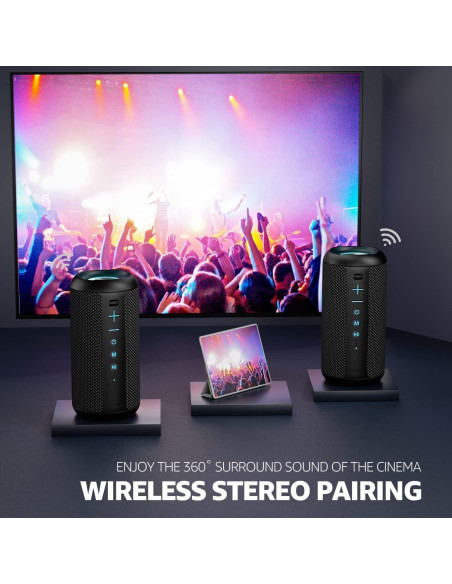 Altavoz Inalámbrico ZZA K5 24W Impermeable 360 para Playa