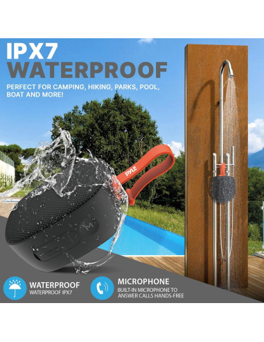 Altavoz Bluetooth Pyle PCLSB1BK.7 Portátil Impermeable IPX7